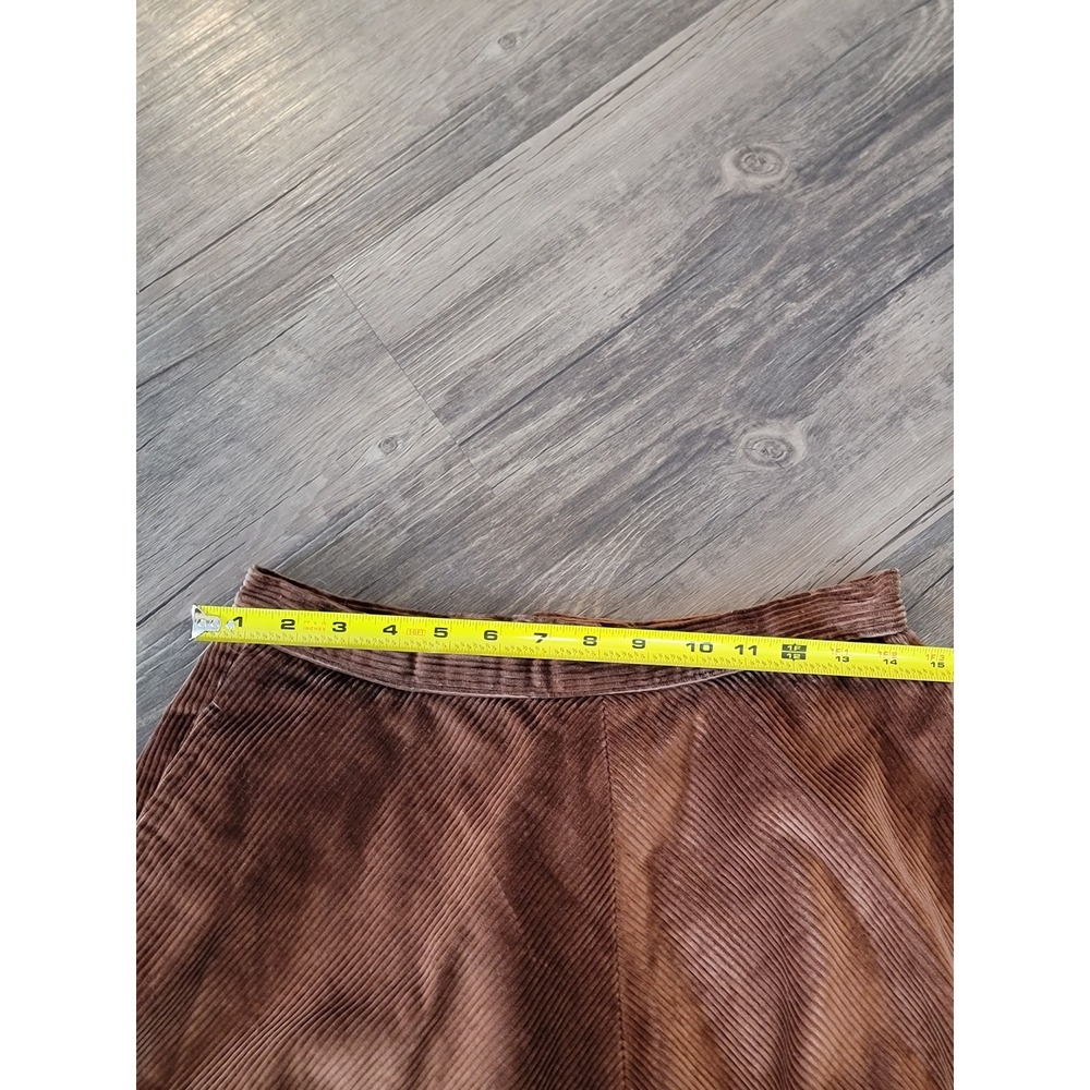 Evan-Picone‎ Vintage Brown Corduroy Midi Skirt High Waist A-Line 29W - Picture 3 of 7